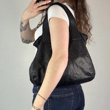 Genuine leather Topshop shoulder bag boho with strap zipper medium size