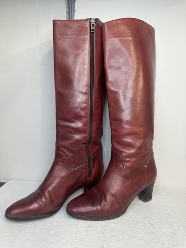 Rayne burgundy leather knee - leather,