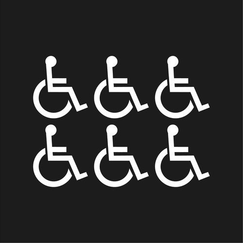 Set handicap vinyl decals - of,