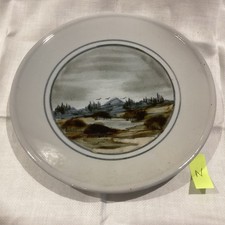 Highland Stoneware Scottish Pottery. Plate/Wall Hanging 26 cms -Highland scene )