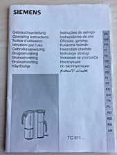 Original instruction manual for Siemens coffee machine TC 91100 Porsche Design