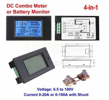 Digital DC Watt Meter 12v 24v 48v Voltage Current Battery Monitor Solar Power