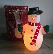 Fibre Optic Snowman Colour Changing 24" Christmas light Up Decoration Blow Mold 