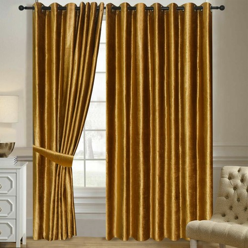 Shiny velvet eyelet curtains - eyelet,