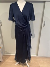 Lipsy Navy Satin Long Maxi