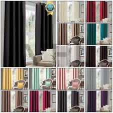 THERMAL BLACKOUT CURTAINS Ready Made Eyelet Ring Top + Tie Backs Pair 15 Colours