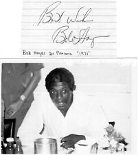 BOB HAYES Signed 3x5 Note Paper from 1971 Panama w Photocopy NFL HOF DIED 2002