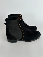 VALENTINO GARAVANI Suede Womens Rockstud Beatle Chelsea 20mm Boots Size 40 EU