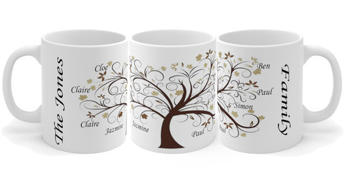 Personalised family tree mug - tree,
