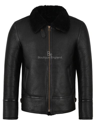 Men black fur shearling - men's, b3