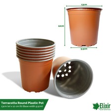 Plastic Nursery/Seedling Thermoformed Plant Pots | 9cm-13cm | Terracotta/Black