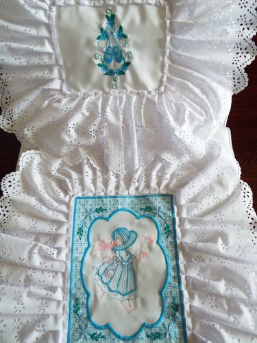 Doll pram embroidered - doll, embroidered,