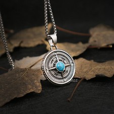 Mens Vintage Nautical Compass North Star Pendant Necklace Stainless Steel