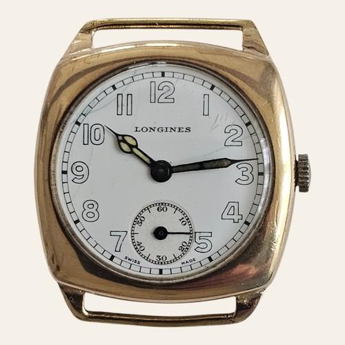 Solid gold longines cushion - gold,