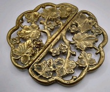 Vintage Brass Metal Oak Tree