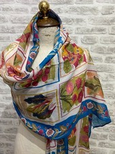 Seasalt scarf May Garland organic cotton modal Indian blue mix oblong S1852