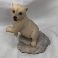 Vintage Aynsley Mastercraft Hand-painted  Polar Bear Cub Figurine  England 1986