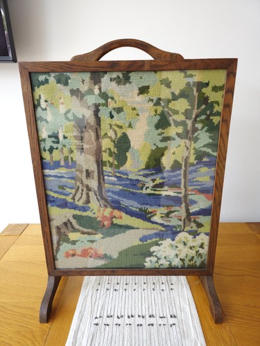 Vintage wooden fire - fire, screen