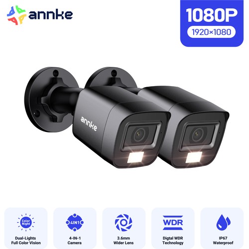 Annke 2pcs bullet black cctv - 2pcs,