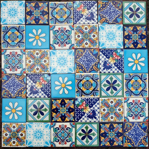 Mexican tiles turquoise - mexican,