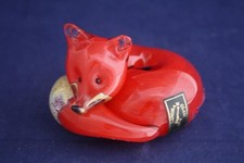LANGHAM GLASS HAND-MADE SMALL CRYSTAL FOX AT REST - BRAND NEW / BOXED