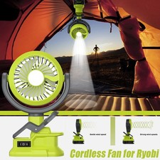 For Ryobi 18V Fan Portable Outdoor Camping Cordless Handheld Clamp w/ LED Light