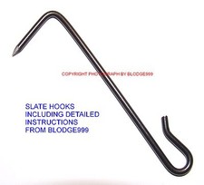 ROOF SLATE HOOK NAIL 25x80mm COATED+INSTRUCTION FIX REPAIR REPLACE RENAIL SLATE