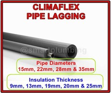 Climaflex Pipe Insulation Foam Lagging- Copper-Plastic-Steel-15mm-22mm-28mm-35mm