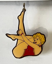 Glamour Pin Up model Souvenir Keyring fob only  easy Ind design 60x35 mm