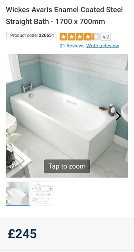 Wickes avaris steel bath - avaris,