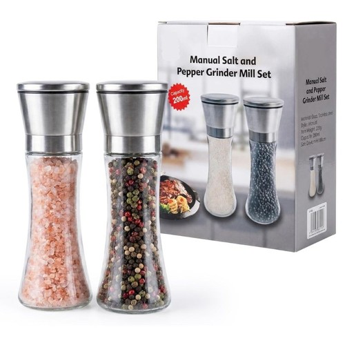 Glass salt pepper grinder - pepper,