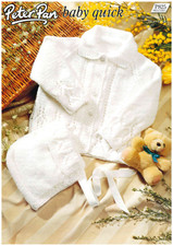 Vintage Baby Knitting Pattern COPY – Peter Pan P825 – Baby Coat & Bonnet DK Yarn