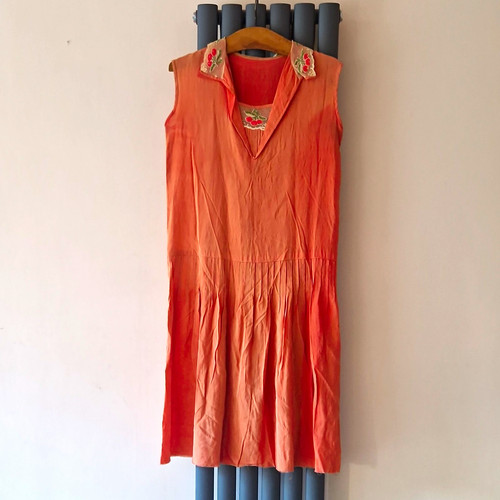 1920s coral day dress with - dress,