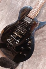 Burny LS-55S Mod Black Les Paul type W/Gig bag Electric Guitar Used From Japan