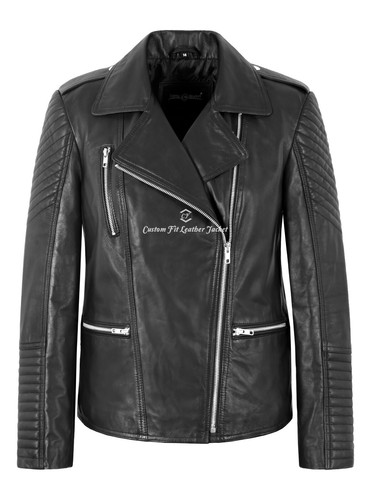 Ladies quilted biker leather - quilted,