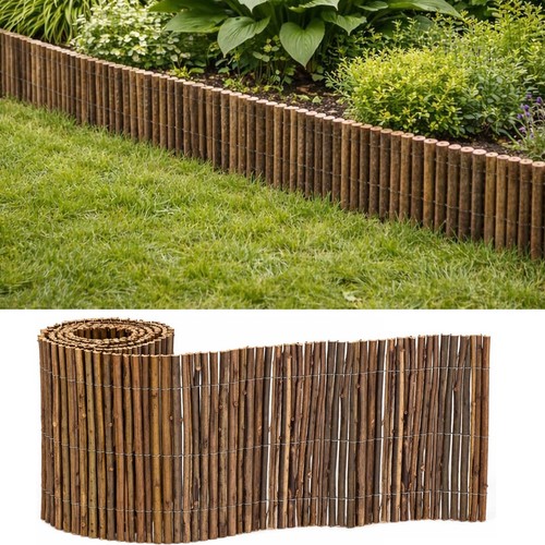 Natural willow garden edging - garden,