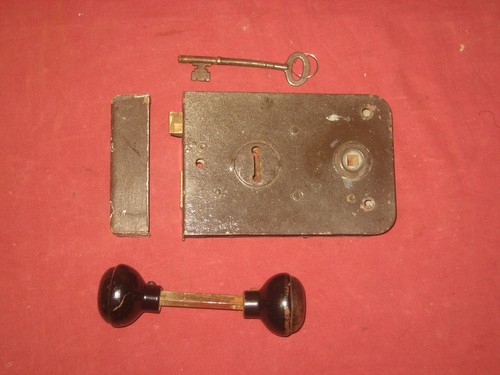 Vintage iron door latch rim - latch,