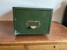 Vintage Green Metal Single Filing Drawer Cabinet