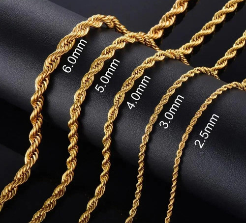 18k gold filled - gold, rope