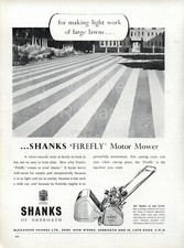 Original 1953 advert for ALEXANDER SHANKS - SHANKS Firefly lawn mower
