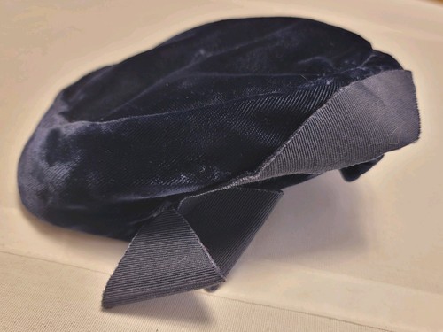 Vintage navy blue velvet - velvet, hat