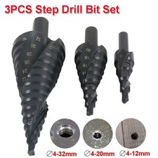 3x HSS Step Drill Bit Set Large Cone Titanium Bit Set 6/8/10mm Shank Hole Cutter