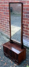 Art Deco antique cheval mirror macassar ebony fitted dressing swing mirror