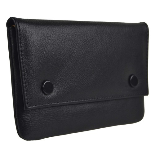 Lined black leather rolling - black,