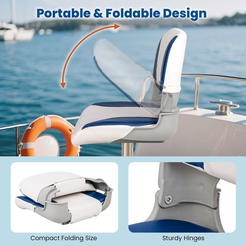 Foldable padded boat seat - foldable,