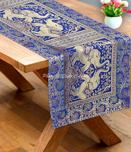 Indian jacquard table runner - indian,
