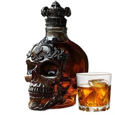 Whisky Decanter Skull Whiskey Decanter With Stopper Handcrafted Gothic 