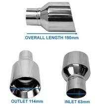 UNIVERSAL T304 STAINLESS STEEL SINGLE SLASH CUT EXHAUST 4.5 INCH TAIL PIPE