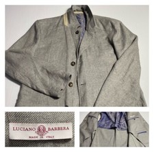 Luciano Barbera Cashmere Linen Unstructured Jacket Blazer Italy 56 US 43-44 Slim