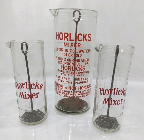 Horlicks vintage glass mixer - vintage,